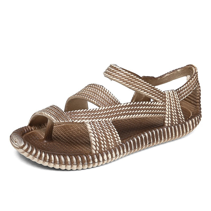 Retro Summer Sandals Men Cheap Woven Flat Sandal Man Lightweight Non-slip Outdoor Beach Shoes Men's Flip-flops sandalias hombre