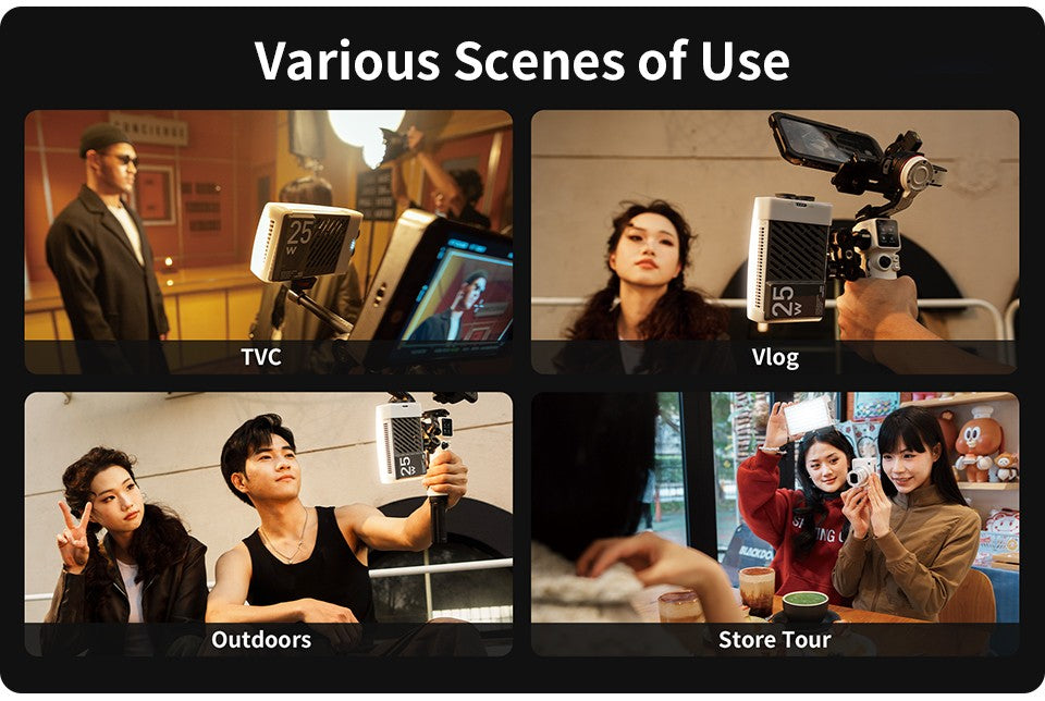 ZHIYUN Oficial CINEPEER CM25 25W Luzes LED Bicolor de Bolso Portátil para Vídeo Lâmpada Fotográfica Iluminador de Fotografia