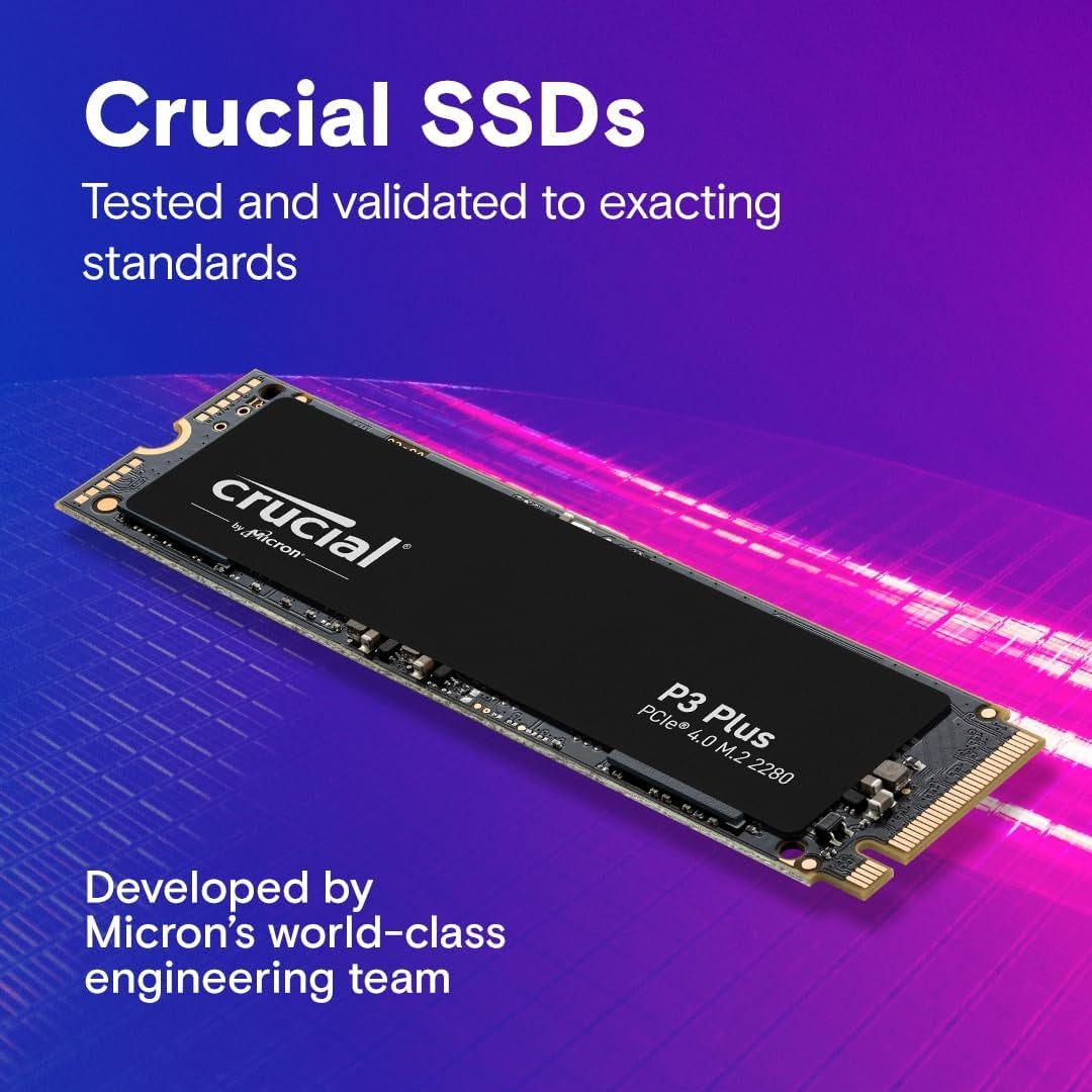 Crucial P3 Plus 1TB 2TB PCIe Gen4 NVMe M.2 SSD Interno (Pacote OEM) & Crucial NVME 2280 P310 1TB SSD & Crucial T500 1TB