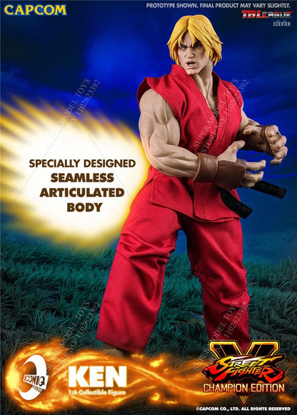 Iconiq Studio x Capcom IQGS-04 1/6 Escala Homem Soldado Ken Masters Lutador Conjunto Completo Boneco de Ação Colecionável de 12 polegadas