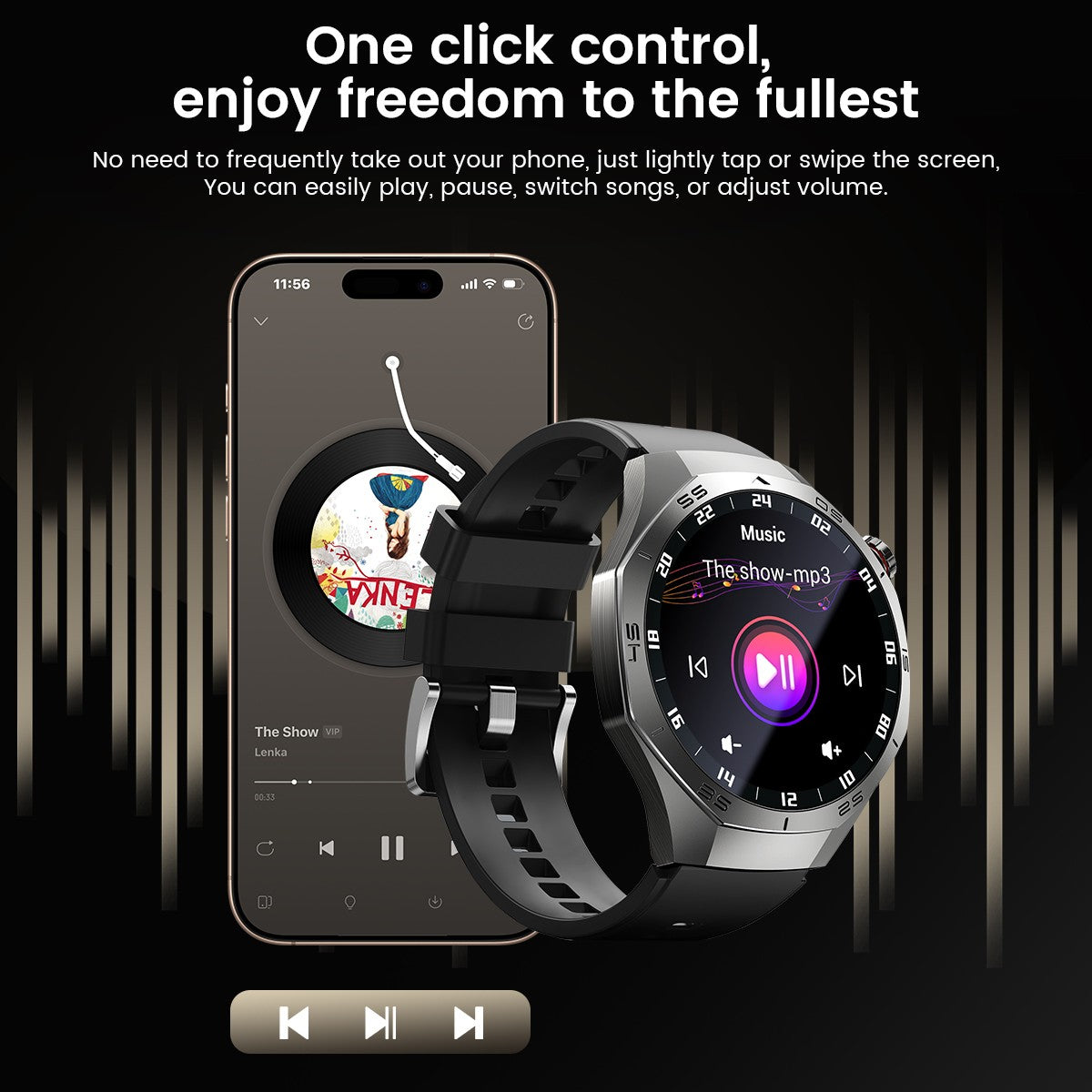 Smartwatch GUHUAVMI GT5 Pro 2025 Masculino com Tela HD AMOLED, GPS, Monitor de Trajetória de Movimento, Frequência Cardíaca, Chamada Bluetooth e 1.52", IP68