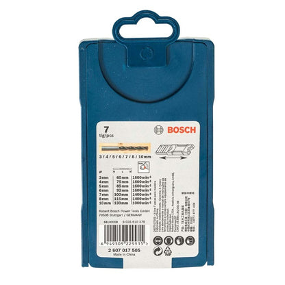BOSCH 2607017505 Conjunto de 7 Brocas para Madeira Mini-X-Line 3-10mm Acessórios para Ferramentas Elétricas Bosch