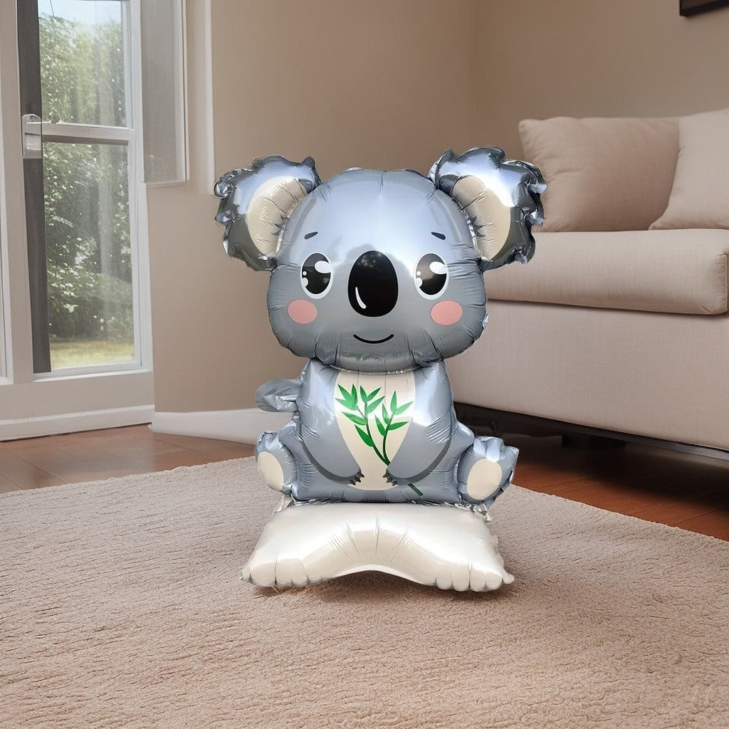 3/2PCS Jungle Animal Foil Balloons with Stand - Koala Elephant Fox for Birthday Wedding Carnival Theme Decorations