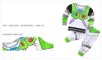 New Kids Pajama Set Cotton Soft Buzz Lightyear Print Loungewear Long Sleeve Pjs Sleepwear for Toddler Boys Girls Nighty