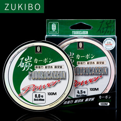 ZUKIBO 50M100M Linha de Pesca 100% Fluorocarbono Fibra de Carbono Japonesa Importada 1-25kg Monofilamento Sinking Line Pesca Marítima