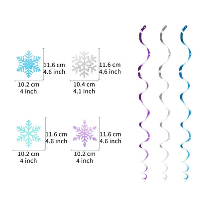 Set of 8 Christmas Swirls Snowflake Ornament Christmas Snowflake Swirls Decorations Beautiful Spirals Hanging Accent