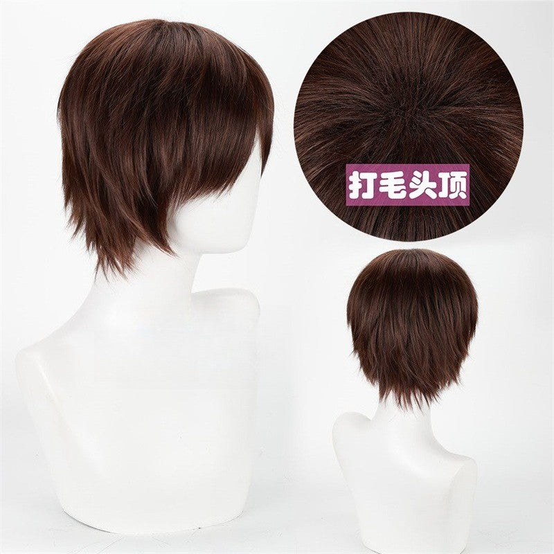 Attack on Titan Eren Yeager Cosplay Wig Synthetic Short Straight Wig Anime Coser Heat Resistant Fiber High Quality Wig Halloween