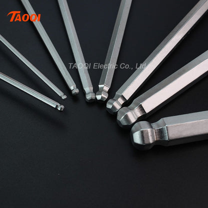 Chave hexagonal tipo L/chave allen de 2/2,5/3/4/5/6/8/10 mm, cabeça esférica/chata, ferramenta manual, adaptador universal de encaixe rápido, aço cromo vanádio, sextavada