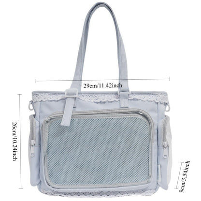 New Japanese Style Transparent Crossbody Bag Cute Candy Color Commuting Shoulder Bag for Girls Simple and Casual Texture Ita Bag