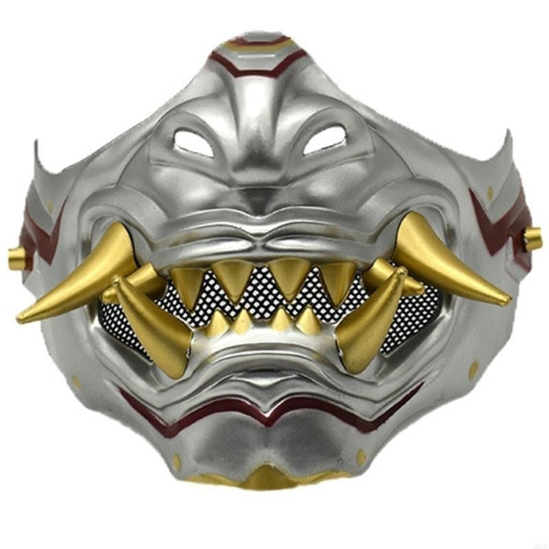 Devil Samurais Mask Halloween Cosplay Mask Half Face Mask Masquerade Mask Party Mask Japanese Mask for Carnivals
