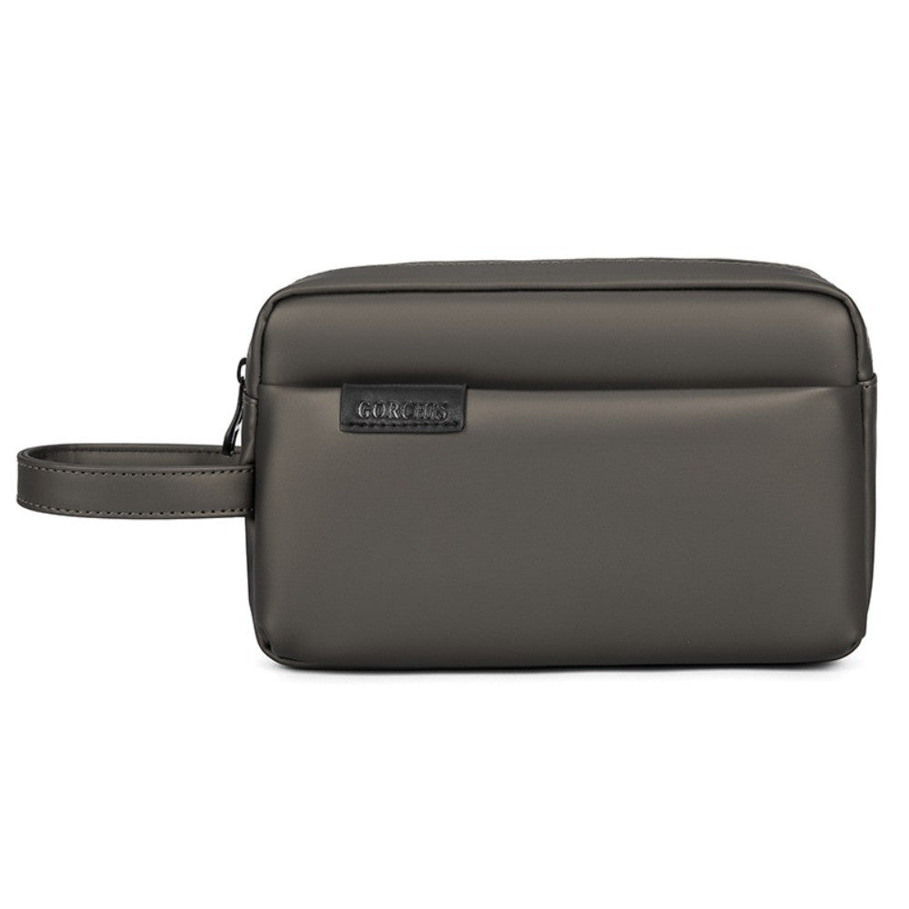 Retro Zipper Closure Leather Clutch Bag Multi-layer Versatile Men's Handbag Large Capacity Waterproof Phone Purse Office