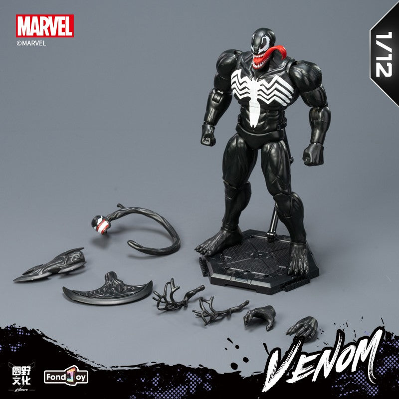 Fondjoy 1/12 Homem-Aranha Venom Edição de Quadrinhos Bonecos de Ação Marvel Modelo Montado Boneca Brinquedos Bagunçados Coleção Presentes de Aniversário para Meninos