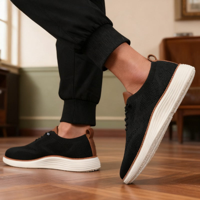 Tênis Masculino Casual para Caminhada, Tênis de Malha Respirável, Sucesso de Vendas, Leve, Antiderrapante, Plano, de Amarrar, para Corrida