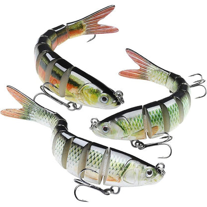 Isca de Pesca Articulada Slow Sinking Biônica Segmentada 10cm/12.4g Wobble Tackle para Pesca de Água Doce Salgada 5/3/1Pcs