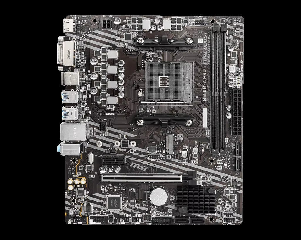 Placa-mãe MSI B550M-A PRO AMD Gaming AM4 DDR4 M.2 Suporta Processador Ryzen R3 R5 R7 das Séries 5000 e 3000 para Desktop