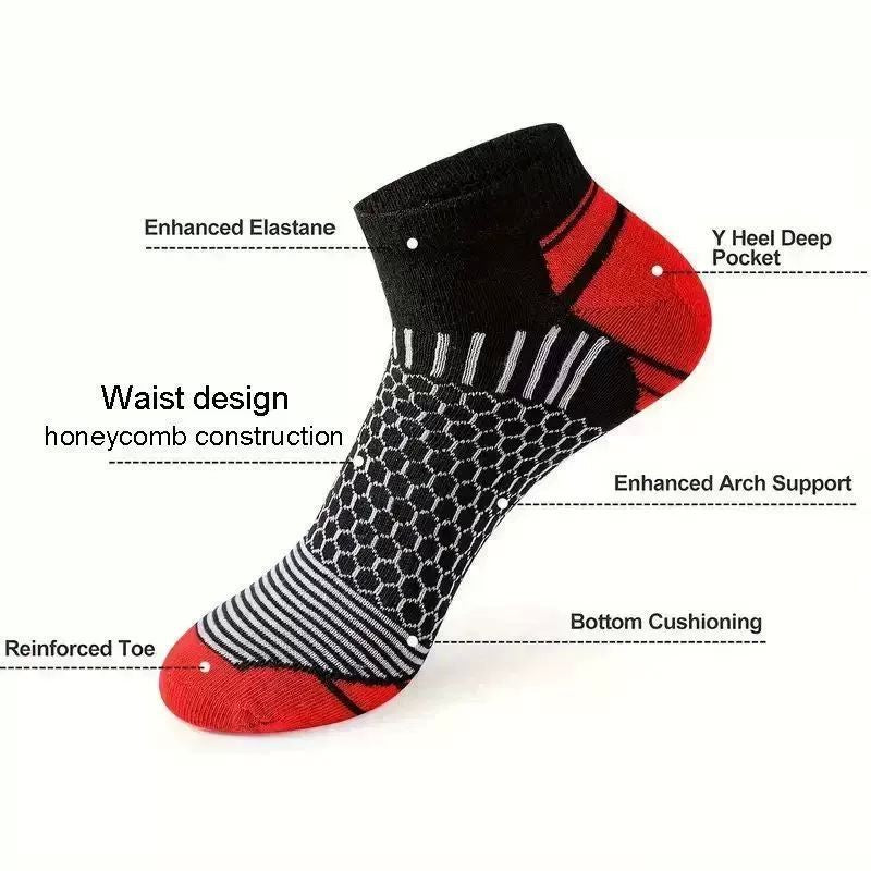 6 pares de meias esportivas curtas masculinas - que absorvem a umidade, respiráveis, meias esportivas para todas as estações