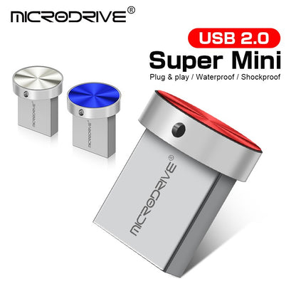 Pen Drive USB Mini de Metal 64GB 16GB 8GB 4GB À Prova D'Água Pen Drive USB 128GB 32GB de Alta Velocidade Portátil com Memória