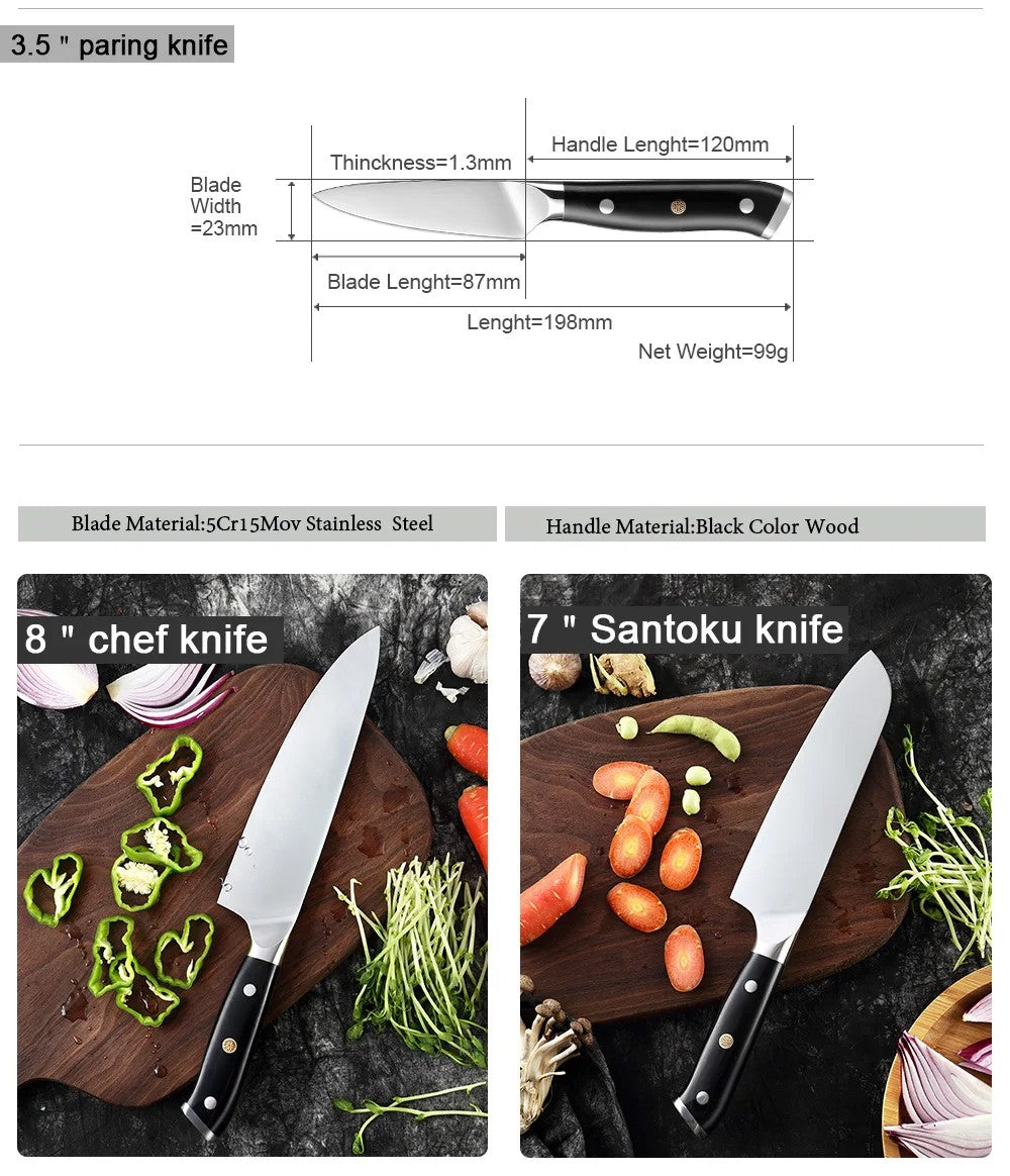 Conjunto de Facas de Cozinha XITUO Super Aço Alemão Faca do Chefe Faca Santoku Japonesa Faca Utilitária Cutelo Faca de Fatiar Descascar Nova Ferramenta de Culinária