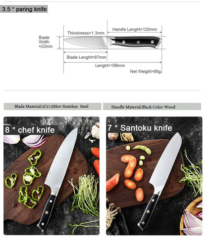 Conjunto de Facas de Cozinha XITUO Super Aço Alemão Faca do Chefe Faca Santoku Japonesa Faca Utilitária Cutelo Faca de Fatiar Descascar Nova Ferramenta de Culinária