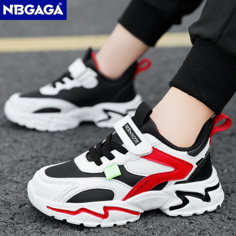 Four Seasons Sport Kids Sneakers Boys Casual Shoes For 5-16Years Children School Walking Non-slip Outdoor Running Shoes Leather