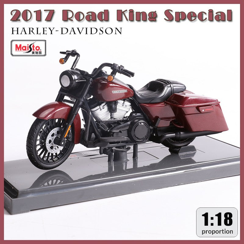 Maisto 1:18 Harley-Davidson 2017 Road King Special Modelo de Moto Diecast Brinquedo Colecionável Presente Funcional