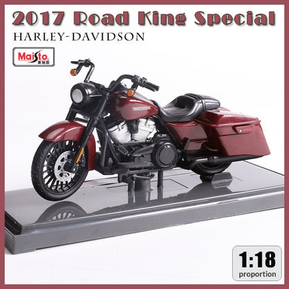 Maisto 1:18 Harley-Davidson 2017 Road King Special Modelo de Moto Diecast Brinquedo Colecionável Presente Funcional