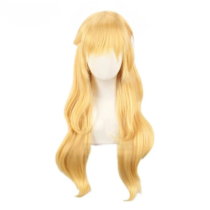 Perucas WHIMSICAL W Anime Sailor Venus Cosplay Sailor Minako Aino Loiras Longas Onduladas Frouxas Resistentes ao Calor Sintéticas