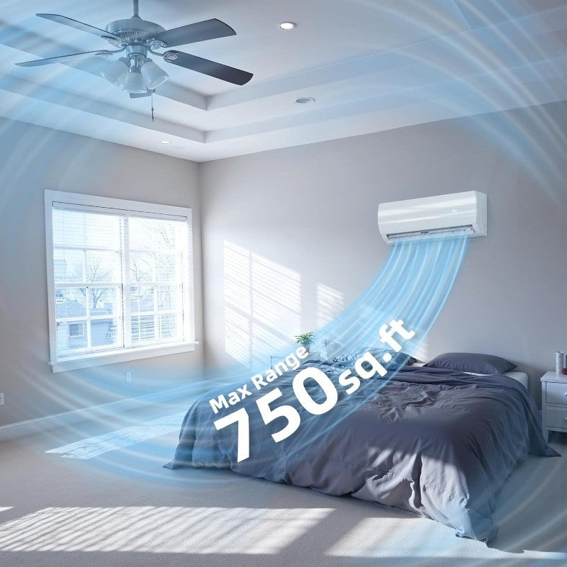 12000BTU Mini Split Air Conditioner & Heater with Inverter, 19 SEER2 115V Energy Saving AC Unit Cools Rooms