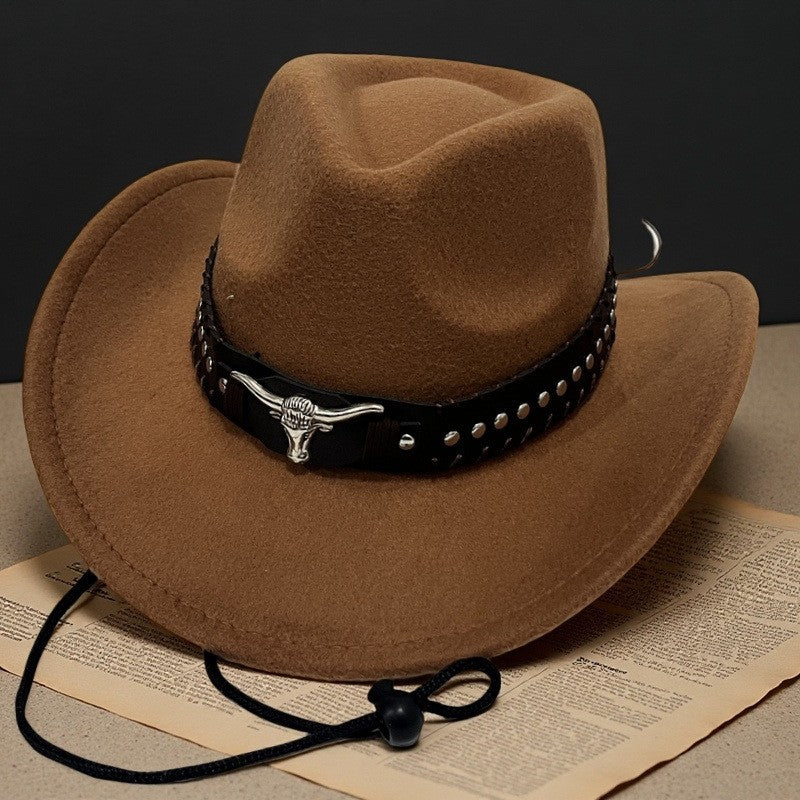 Rivet Hat Outdoor Felt Hat Western Hat Windproof For Windy Conditions Horseback Riding Western Events
