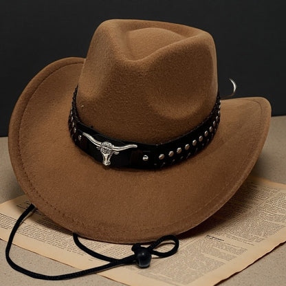 Rivet Hat Outdoor Felt Hat Western Hat Windproof For Windy Conditions Horseback Riding Western Events