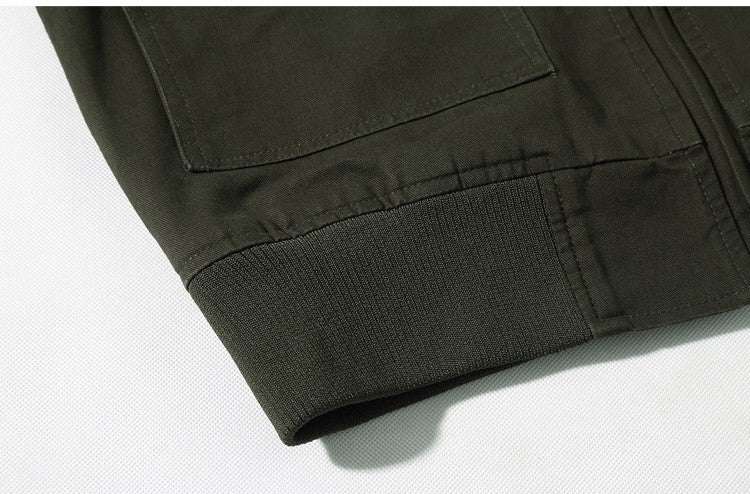 Retro Bomber Jackets Men Autumn Spring Embroidery Airplane Pilot Cargo Jackets Male Stand Collar  Embroidery Tactical Coats