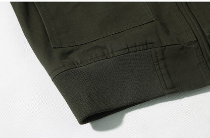 Retro Bomber Jackets Men Autumn Spring Embroidery Airplane Pilot Cargo Jackets Male Stand Collar  Embroidery Tactical Coats