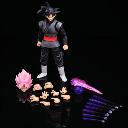 Novo Boneco Articulado de Anime Dragon Ball Black Goku Zamasu de 14cm - Versão Filme Super Saiyajin Dbz com Vários Acessórios