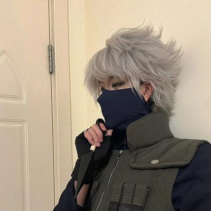 Anime Ninja Kakashi Cosplay Mask Unisex 3D Stereoscopic Shaping Half Face Mask Halloween Masquerade Costume Prop