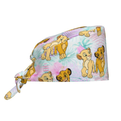 Boné cirúrgico personalizado O Rei Leão, divertido, para homens e mulheres, chapéu de esfoliação, gorro de enfermeira para dentista