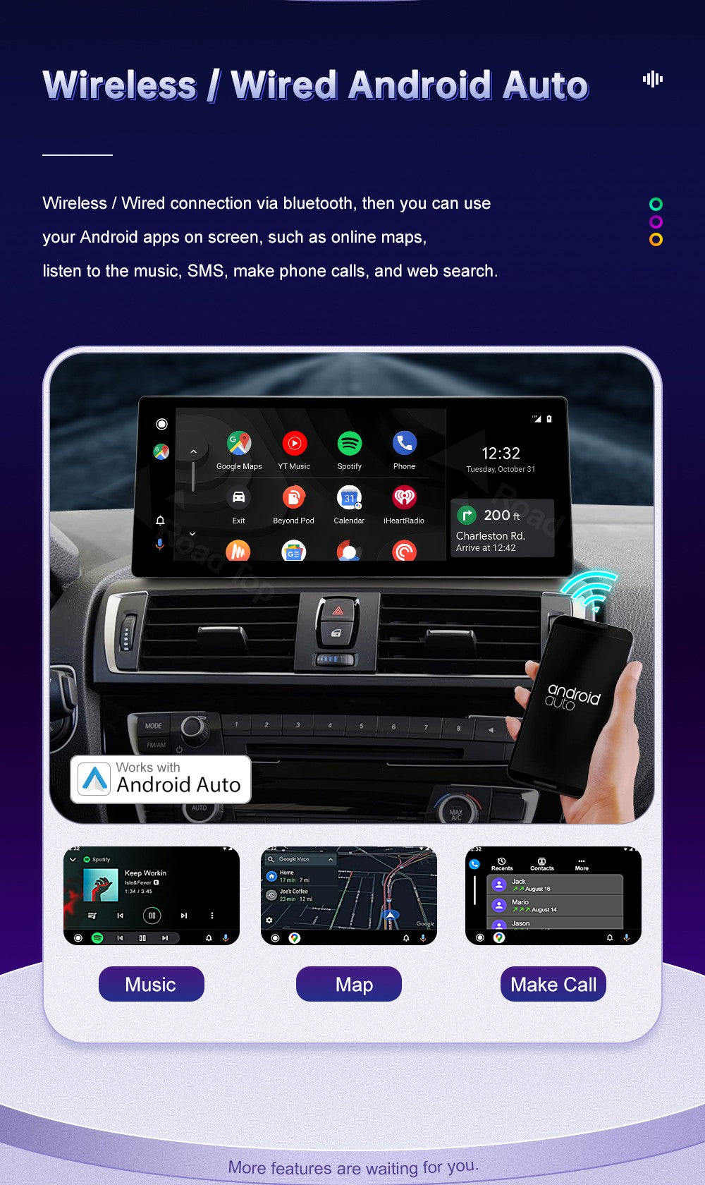 12.3inch Ultra Thin Screen For BMW 1/2/3/4 Series F20 F21 F22 F23 F30 F31 F33 F36 CIC/NBT/EVO Wireless CarPlay Multimedia Radio