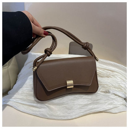 Simple Metal Buckle Handbag MessengerBag, Stylish and Versatile Shoulder Underarm Bag, Chic Baguette Bags for Women Daily Use