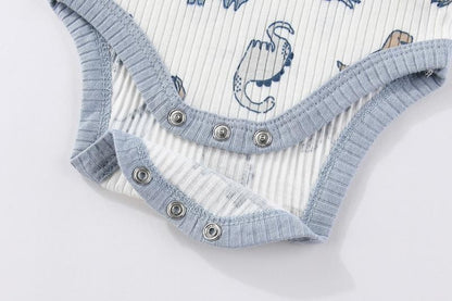 Unisex Bodysuits 4/5PCS Cotton Newborn Baby Girl Clothes Set Short Sleeve Print Baby Boy Clothes Summer Solid Color Bebes