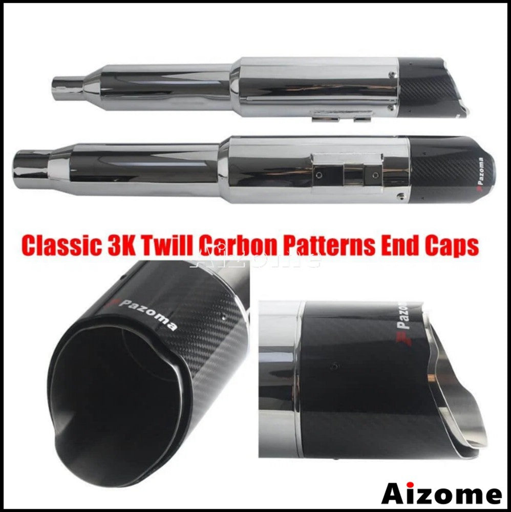 Motorcycle 4.5Inch Slash?Cut Exhaust Muffler Carbon Fiber For Harley M8 Touring Electra Street Glide Road King Road Glide 17-26