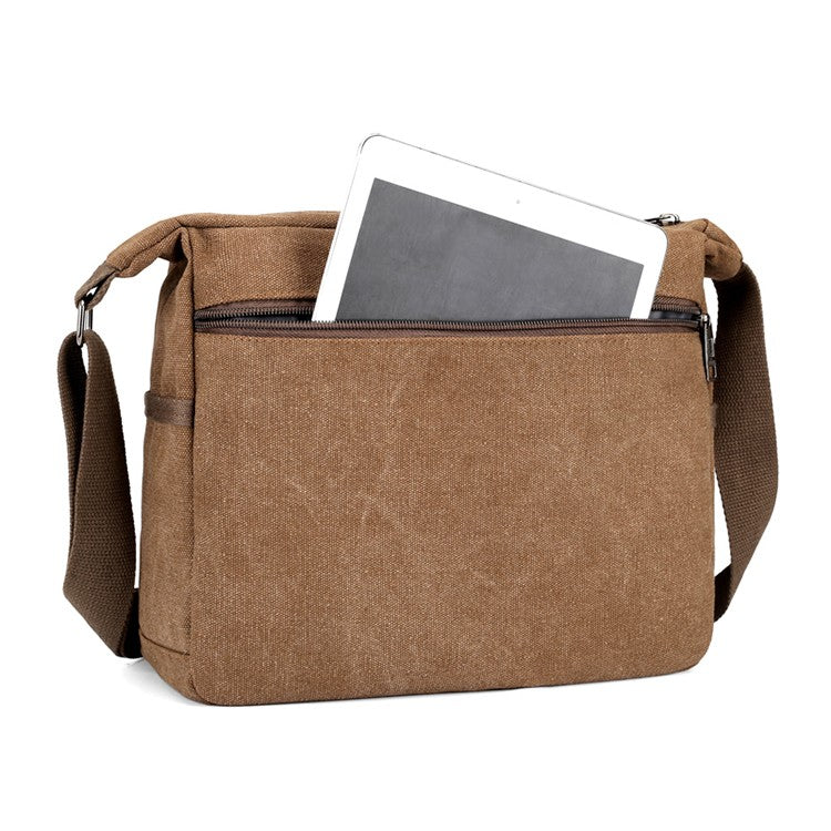 1 men's retro canvas crossbody bag, casual travel shoulder bag, outdoor sports shoulder bag with adjustable shoulder strap