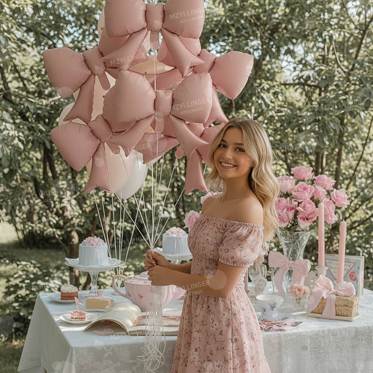 Pink Bow Birthday Balloon Happy Birthday Letter Balloon Used for Wedding, Valentine's Day, Birthday, Proposal Decoration Decor