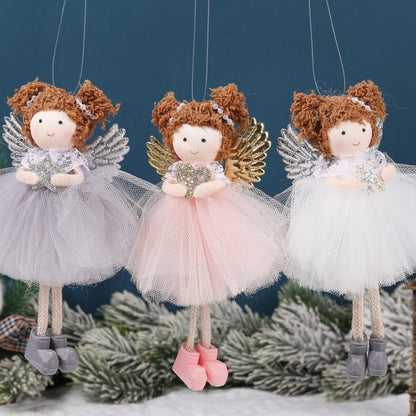 Christmas plush antlers angel girl pendant Christmas tree pendant creative doll pendant gift