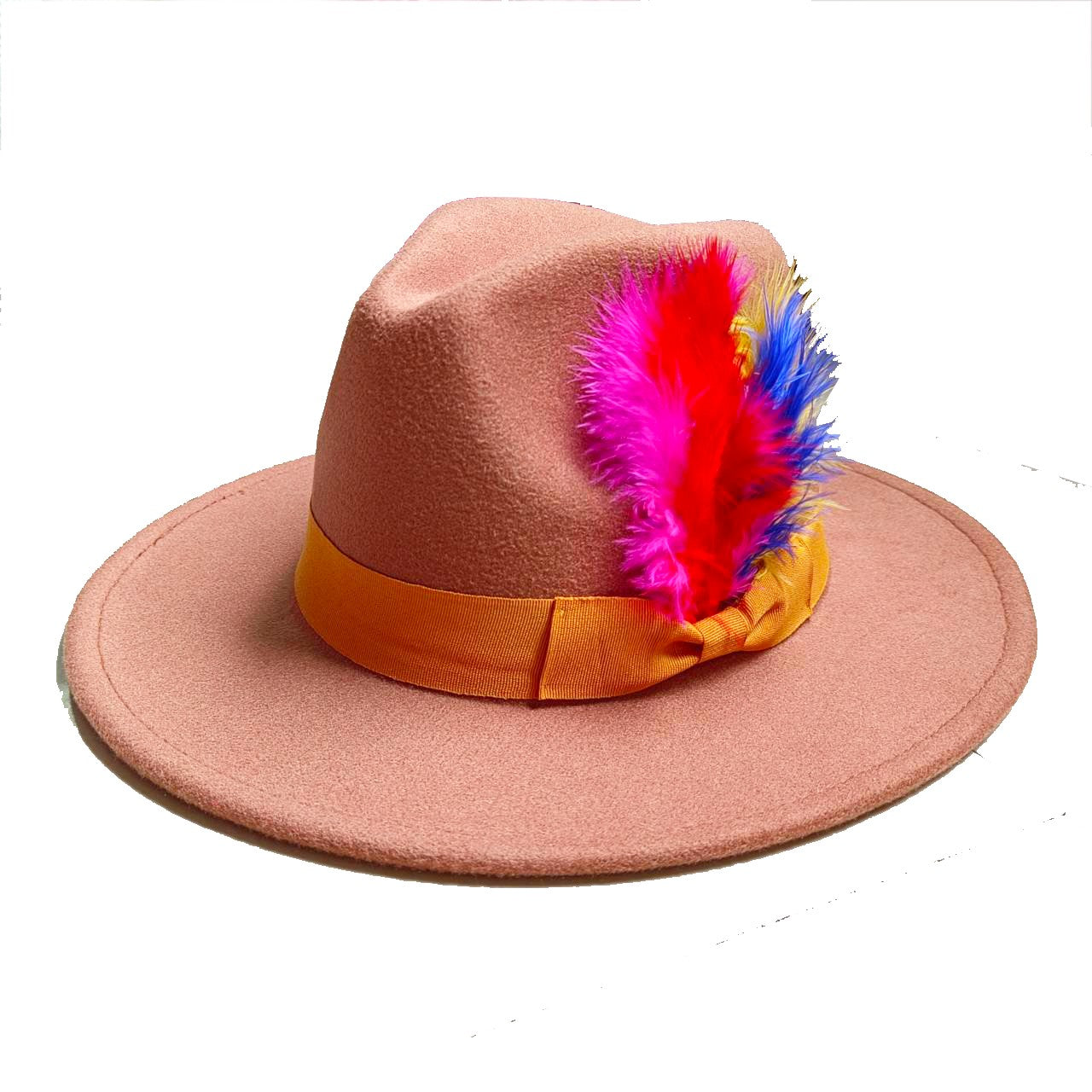 Leather Pink Fedora Wide brimmed Jazz Hat Autumn/Winter Classic Elegant Panama Hat Gentleman Hat Wholesale Sombrero