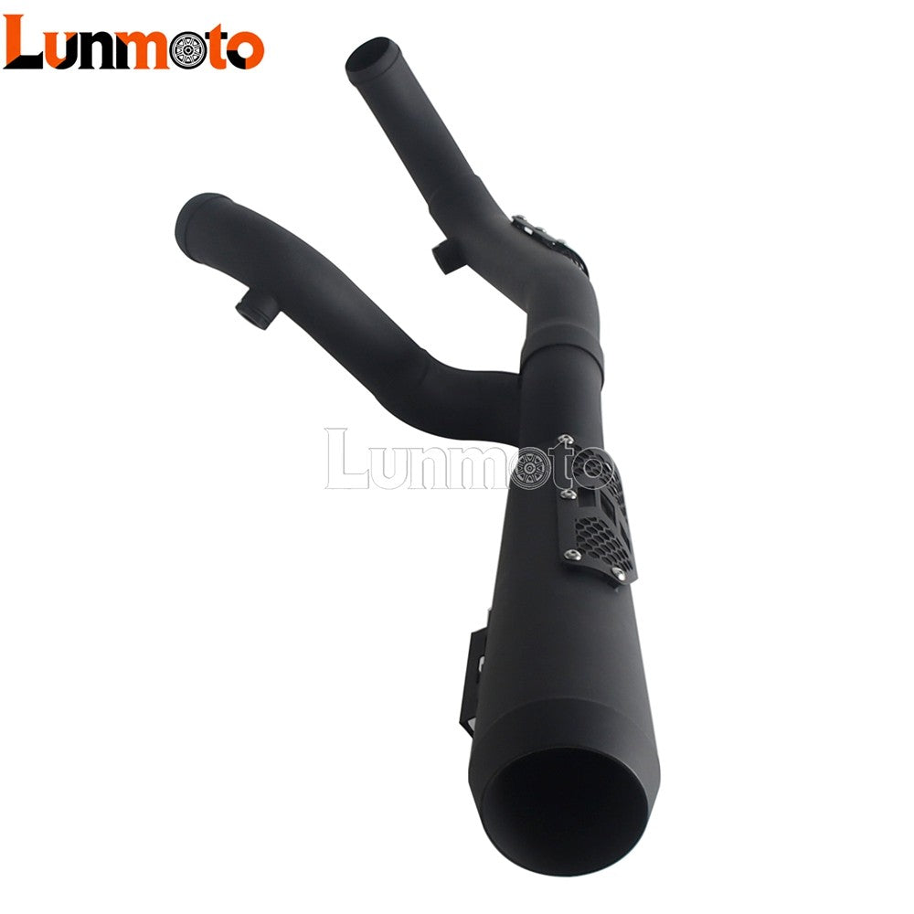 Motorcycle Big Sexy 2-in-1 Exhaust Muffler Pipe Double Slip Gusset For Harley M8 Touring Street Electra Glide Road King 2017-up