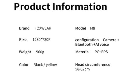 2025 Novo Capacete de Moto Inteligente com Câmera e Fone de Ouvido Bluetooth Meio Capacete Masculino Cascos Para Moto Quatro Estações DOT