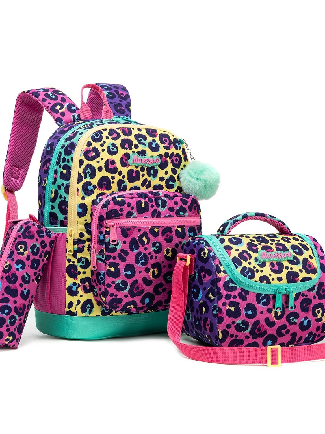 Mochila para meninas com lancheira, estojo, conjuntos de bolsas escolares para meninos, 3 peças para estudantes do ensino fundamental e adolescentes