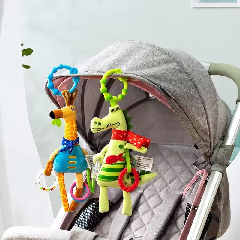 Baby Rattles Soft Giraffe Infant Crib Bed Stroller Spiral For Newborns Car Seat Early Education Development Handle Toys Gifts