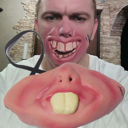 Half Face Clown Mask Creative Adult Latex Masks Cosplay Props Humorous Elastic Band Funny Halloween Horrible Party Decoration