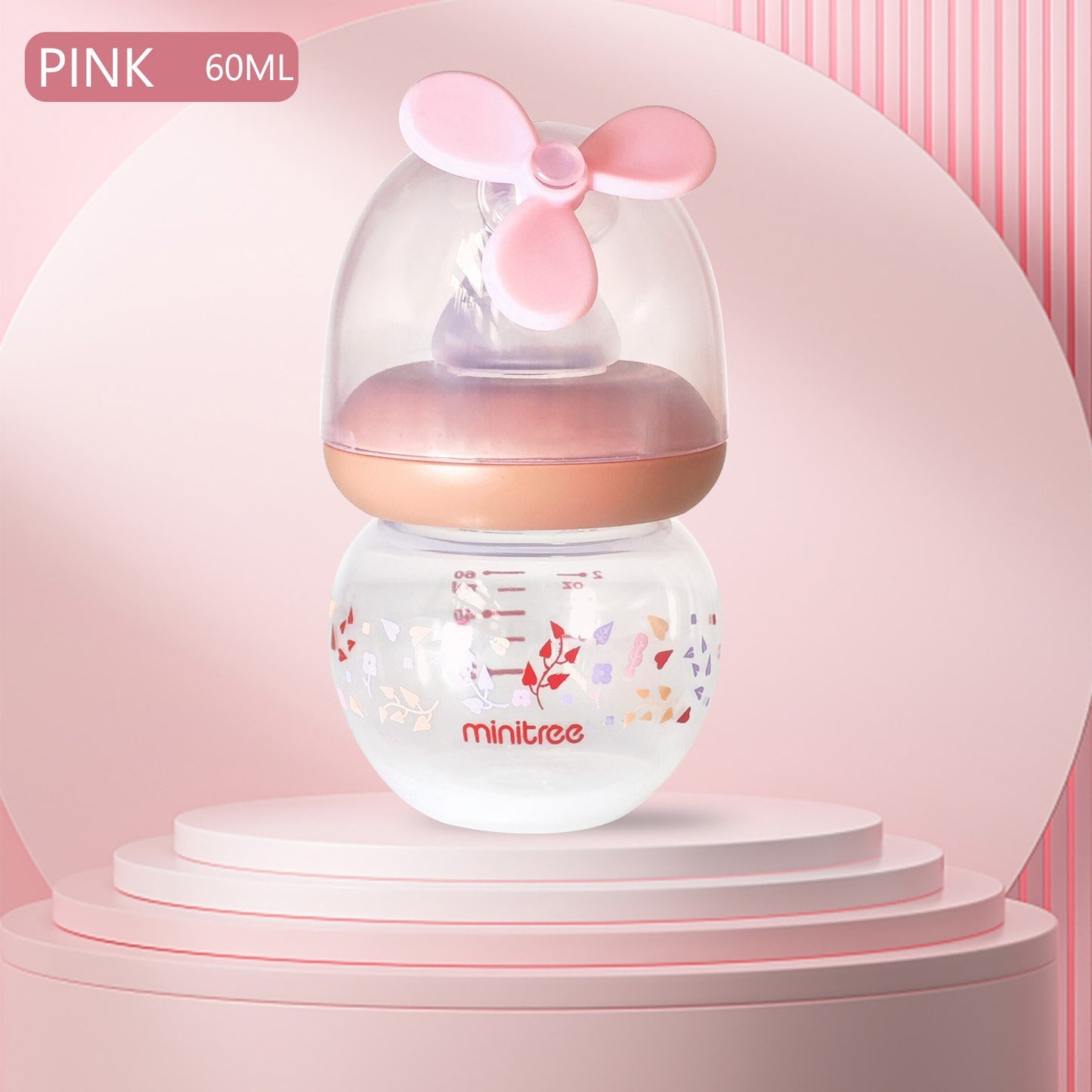 60ML mini baby bottle with windmill design, made of PP material