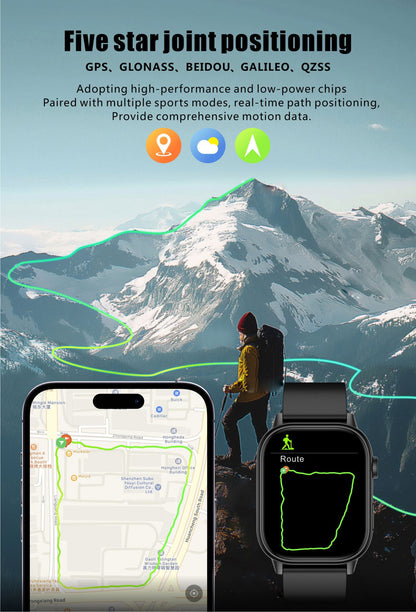 LIGE 2025 Para Android IOS GPS Smart Watch Feminino Tela HD de 2.01" Frequência Cardíaca Chamada Bluetooth Bússola IP68 À Prova D'água Smartwatch Masculino